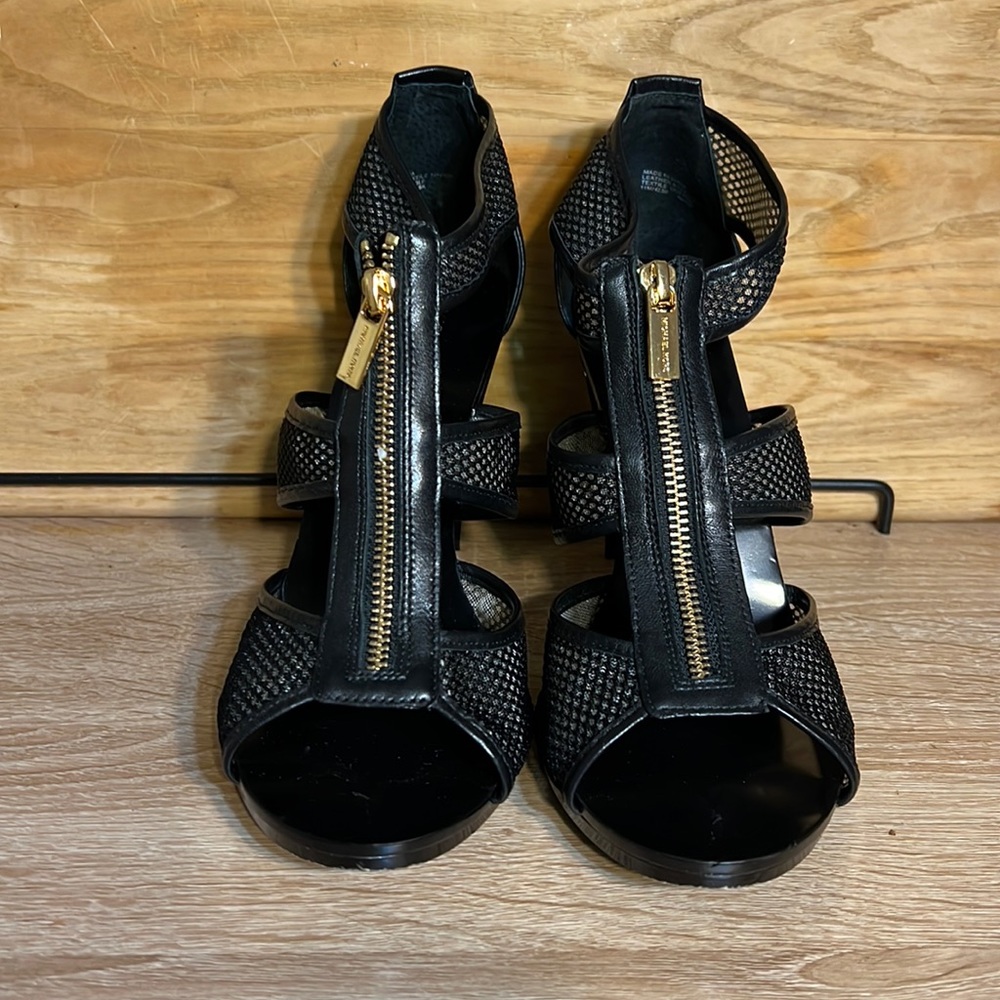 Michael Kors Black Heels w zipper. Size 10